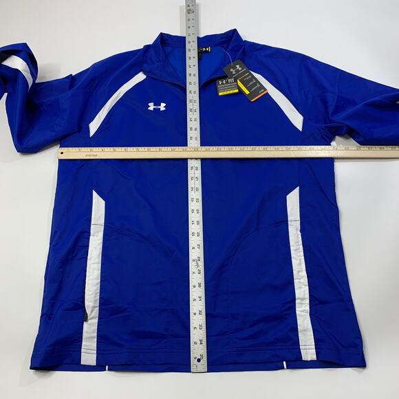 Under Armour Jacket Mens Large Ocean Blue White Undeniable Warm-Up AllSeasonGear - Picture 6 of 12